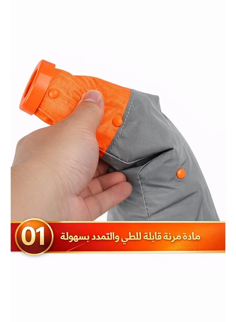 سيسلي قمع تحذير مروري قابل للطي 45 سم قمع طريق عاكس للطوارئ قاعدة ثابتة تصميم محمول يدعم تركيب ضوء تحذير - Image 3