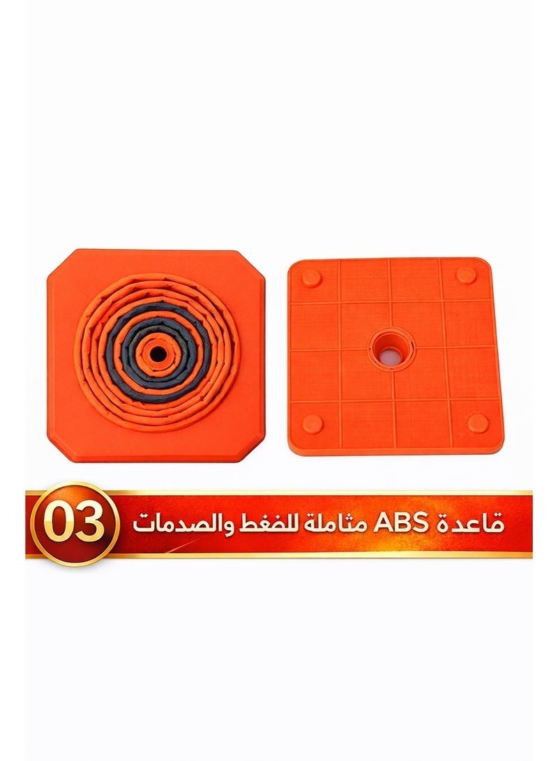 سيسلي قمع تحذير مروري قابل للطي 45 سم قمع طريق عاكس للطوارئ قاعدة ثابتة تصميم محمول يدعم تركيب ضوء تحذير - Image 5