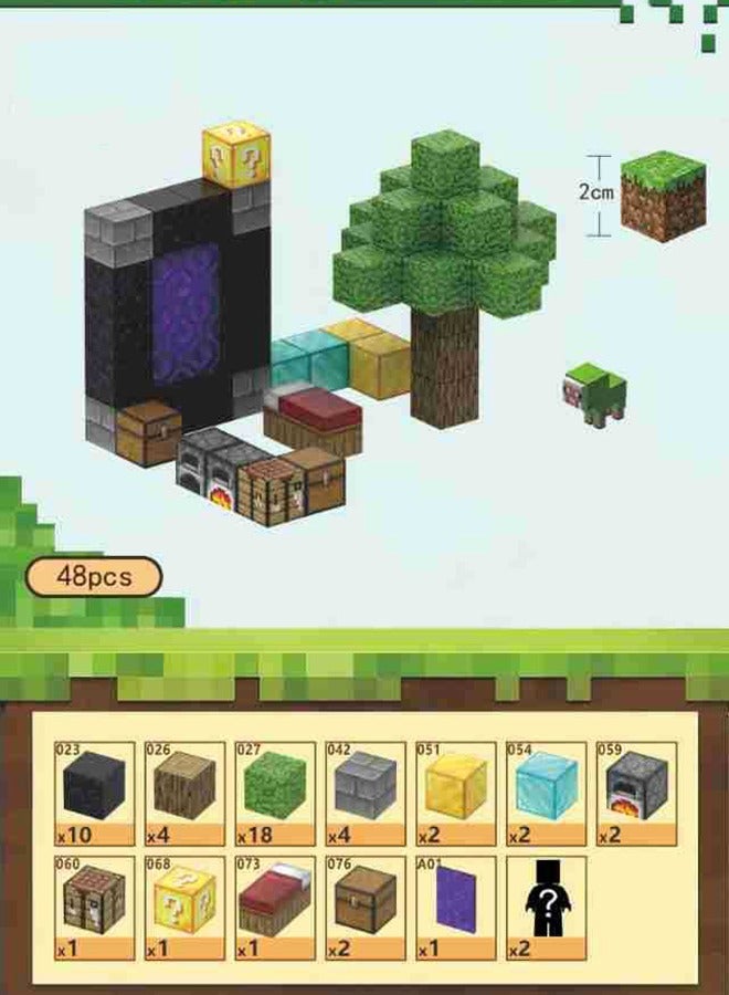 Forest Magnetic Blocks Set Woodland Adventure Building Tiles for Kids Sensory Training Educational Toy - Image 1