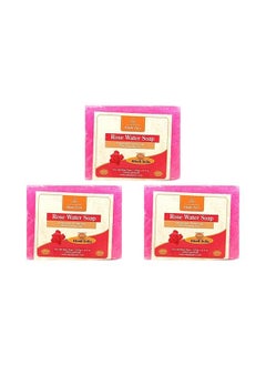Khadi Pure Herbal Rose Water Soap 125 G (Pack Of 3) Pink  - Image 1