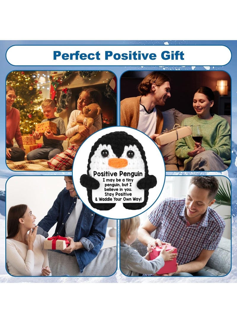 general Positive Penguin Crochet pocket Cuddle Penguin with card, creative plush emotional support Penguin Positive Gift Good Luck Gift Funny Crochet doll for family and friends - Image 4