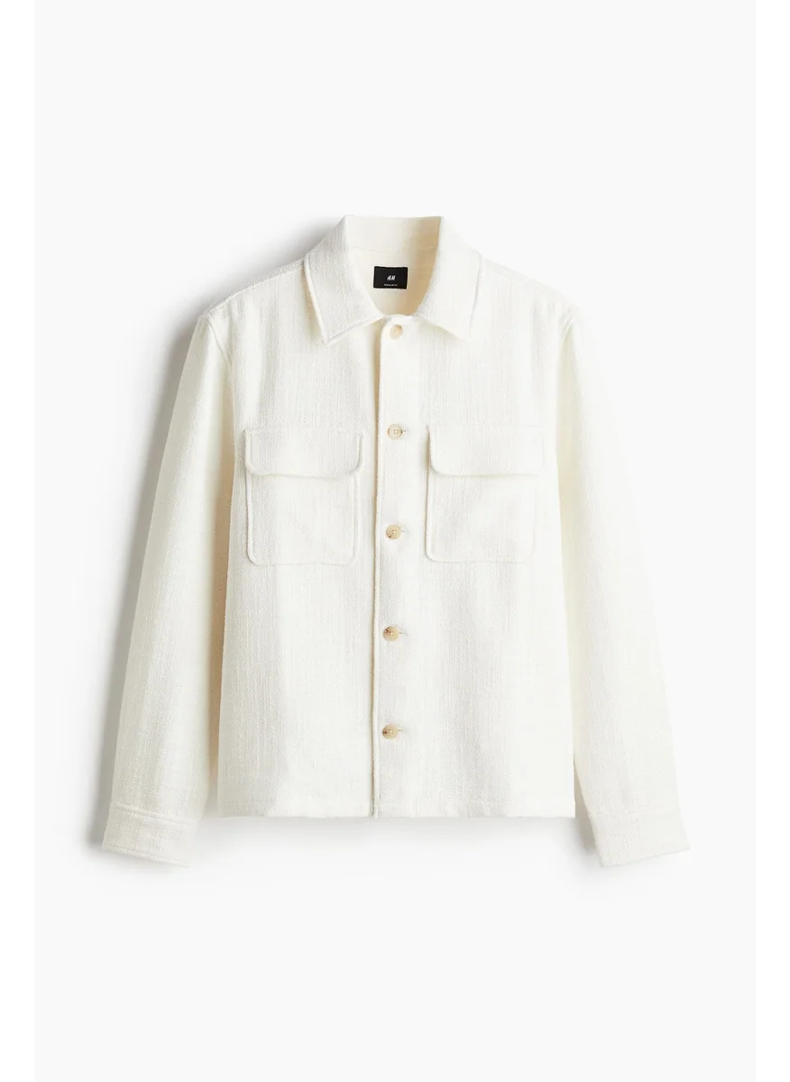 اتش اند ام Regular Fit Textured-Weave Overshirt