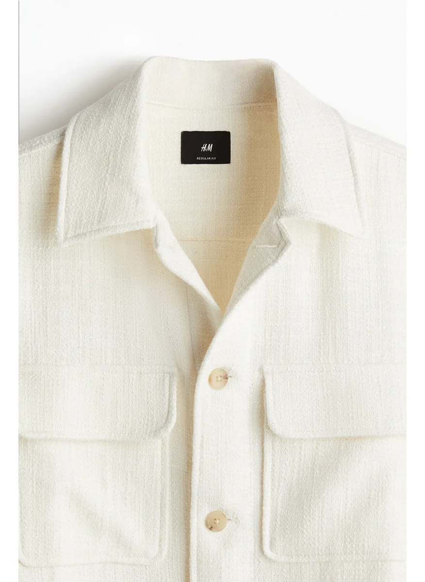 اتش اند ام Regular Fit Textured-Weave Overshirt