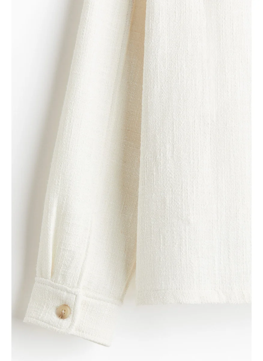 اتش اند ام Regular Fit Textured-Weave Overshirt