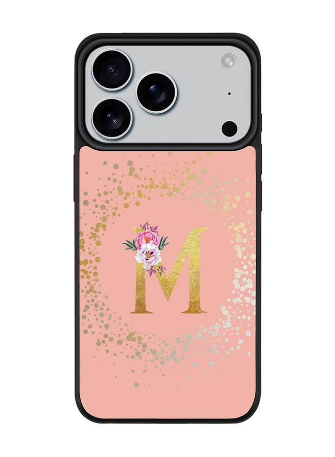 Stylizedd iPhone 17 Pro Case, [Compatible with MagSafe] Slim Magnetic cover Phone Case iPhone 17 Pro -Custom Monogram Floral - M  (Rose Pink ) - Image 1