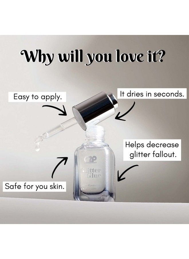 C2P PROFESSIONAL MAKEUP - Glitter Glue For Long Lasting Loose Eyeshadow Pigments & Glitter Hold; Quickdrying & Waterproof Twoway Gel; Adhesive For Eye Makeup - Image 1