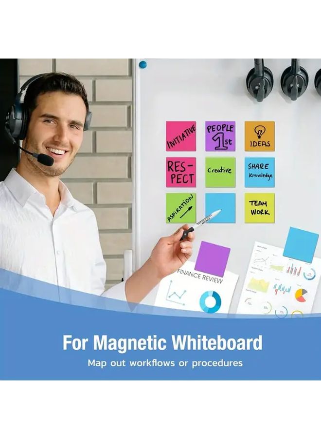 30 Colorful Magnetic Dry Erase Sticky Notes 3x3 Inch Reusable Labels For Whiteboard - Image 4