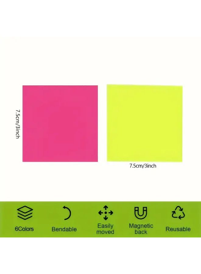 30 Colorful Magnetic Dry Erase Sticky Notes 3x3 Inch Reusable Labels For Whiteboard - Image 2