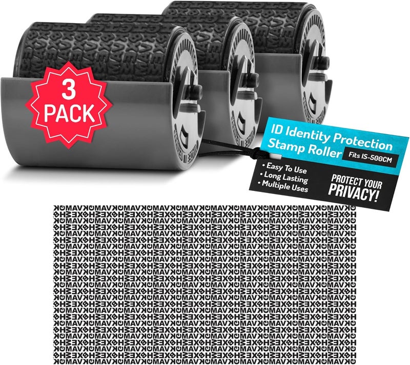 Plus Guard Your ID Identity Protection Stamp Roller Refill (3-Pack), Fits IS-500CM - Image 1