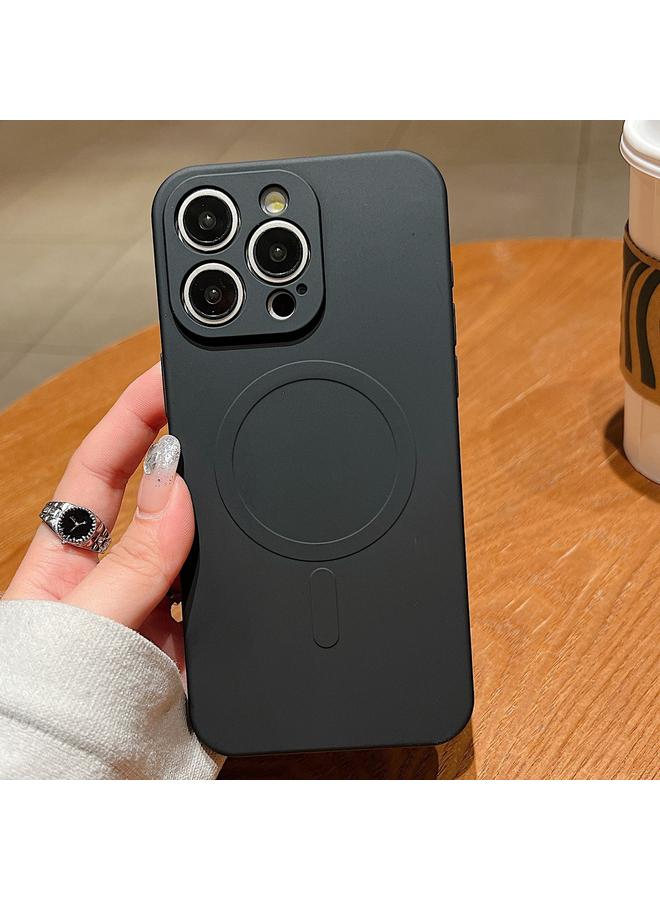 زبون جراب لهاتف iPhone 12 Pro Max بلون سادة من السيليكون السائل MagSafe جراب هاتف مغناطيسي - Image 1