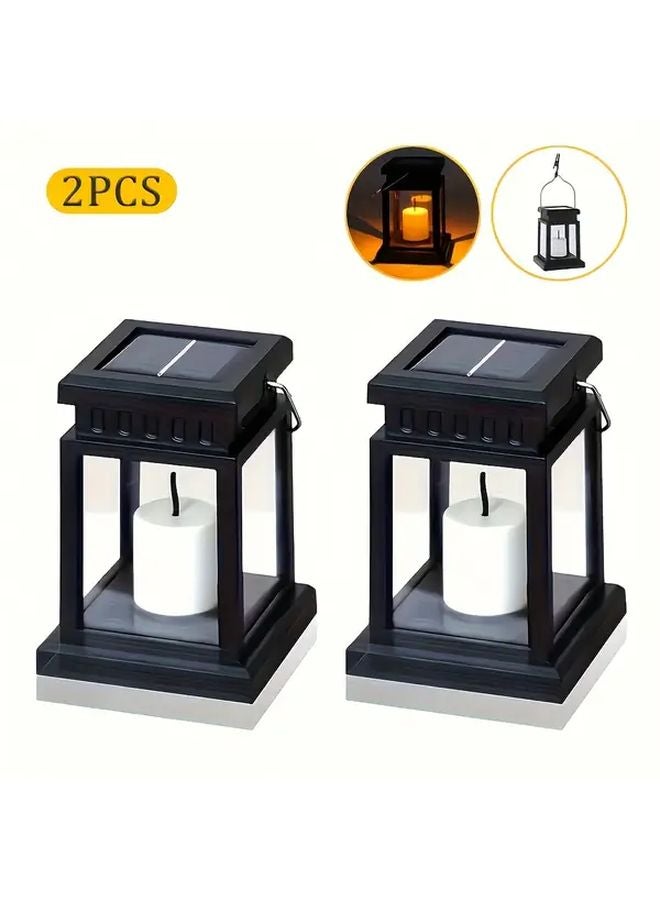 2pcs Smart Solar Hanging Lanterns Motion Sensor Dimmable LED Outdoor Lights - Image 1