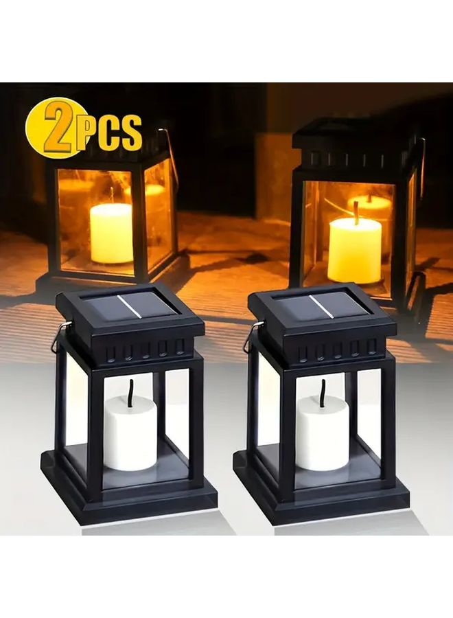 2pcs Smart Solar Hanging Lanterns Motion Sensor Dimmable LED Outdoor Lights - Image 2