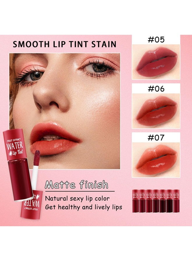 LemonSac 7 Colors Lip Tint Stain Set Plumping Mini Liquid Lipstick Korean Lip Gloss Moisturizing Natural Multiuse Lip And Cheek Tint Long Lasting Nonstick Cup Waterproof High Pigment Vivid Color (Set A) - Image 3
