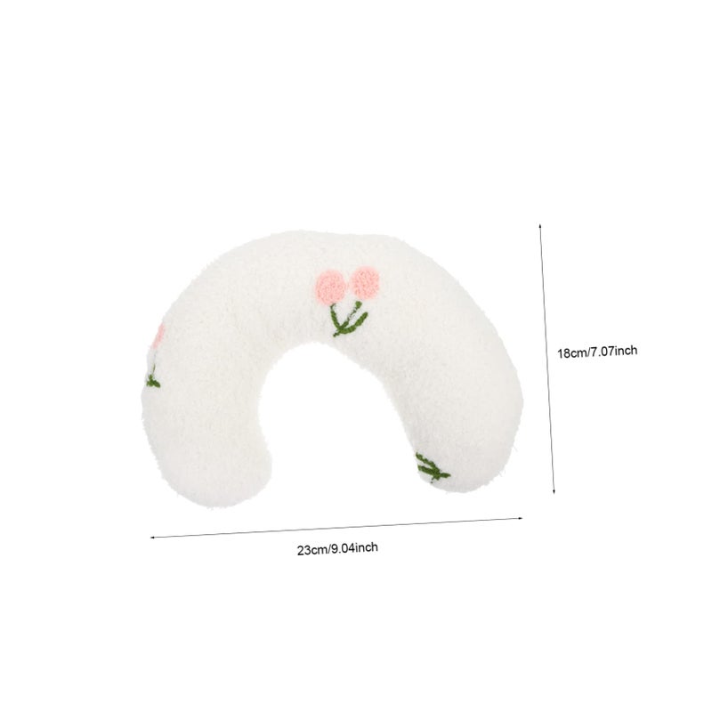 U Shaped Pet Pillow Breathable Neck Support Cushion for Deep Sleep All Season Comfort in White - Image 3