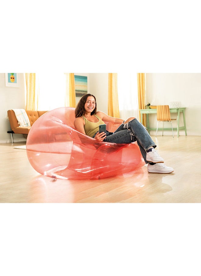 INTEX Beanless Bag Inflatable Lounge Chair - Transparent Pink 1.37m x 1.27m x 74cm  - Image 2