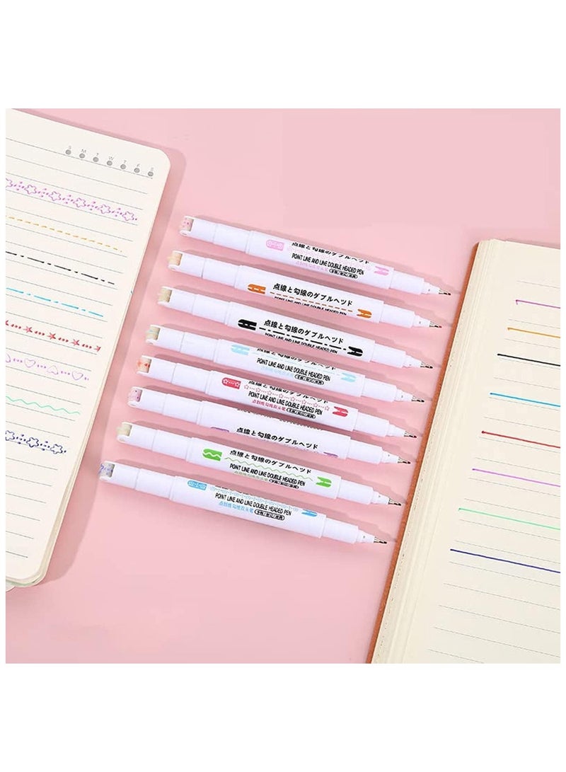 LIMOS Colorful Curve Highlighter Pen Set Dual Tip Markers for Creative Journaling & Art (8PCS) - Image 1
