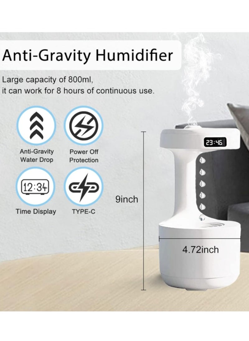 Generic Mini Humidifier for Bedroom, USB Port with Anti-Gravity Lighting Effects, Auto Shut Off, Energy Saving Quiet, for Kids Room, Bedroom, Office, White  - Image 2