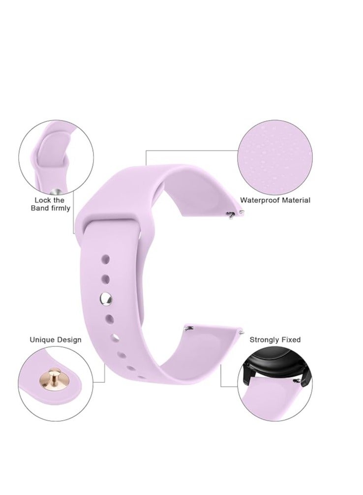 ووتش سوار من السيلكون لساعة هواوي GT5 برو 46 ملم/ GT5 46 ملم/ GT4 46 ملم/ GT4 برو 46 ملم/ GT3 46 ملم/ GT3 برو 46 ملم/ GT2 46 ملم/ GT2 برو 46 ملم، سوار مضاد للكسر 22 ملم- لافندر - Image 2