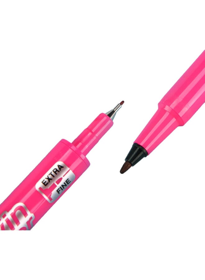 Pilot Sca-Tm Dual-Tip Permanent Marker, Colorful Drawing Pen, Quick-Drying, For Students And Office Use, Black, Single Pen - Image 1