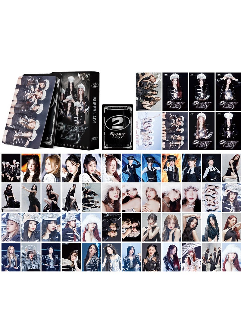 xozgdovg Integrated KPOP Korean Wave photo card 55 boxed DIY collection IVE support G-IDLE small card -MAMA 