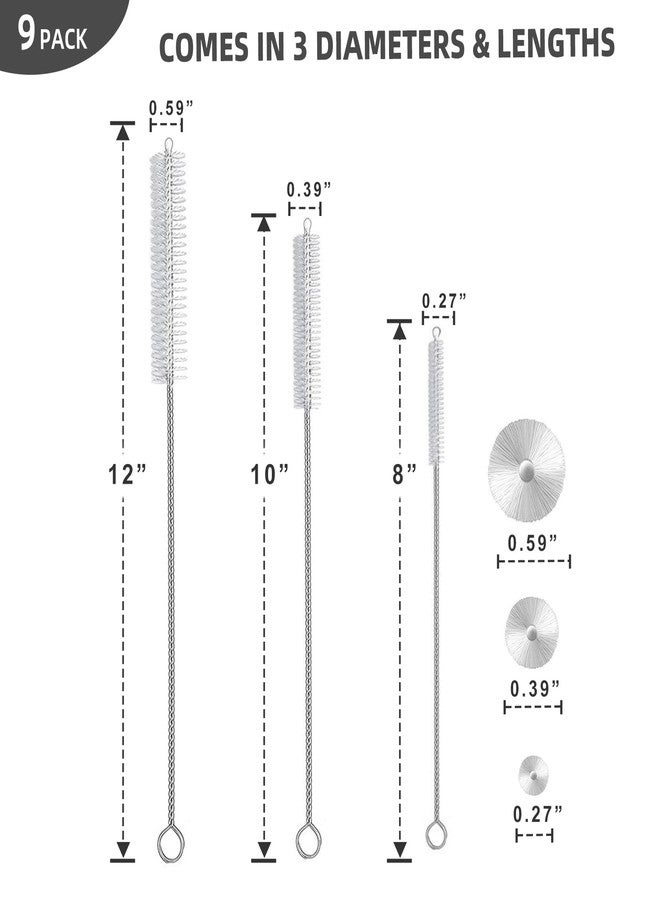 Hiware 9-Piece Straw Cleaner Brush Kit for Stanley - (3-Size) Extra Long Pipe Cleaners, Straw Cleaning Brush for Tumbler, Sippy Cup, Bottle and Tube - Image 3