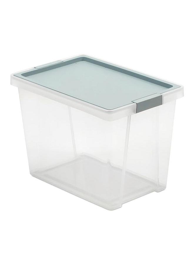 TATAY Hinged Handle Multipurpose Stackable Storage Box with Lid Blue Mist and Clear 15 Liter  - Image 1