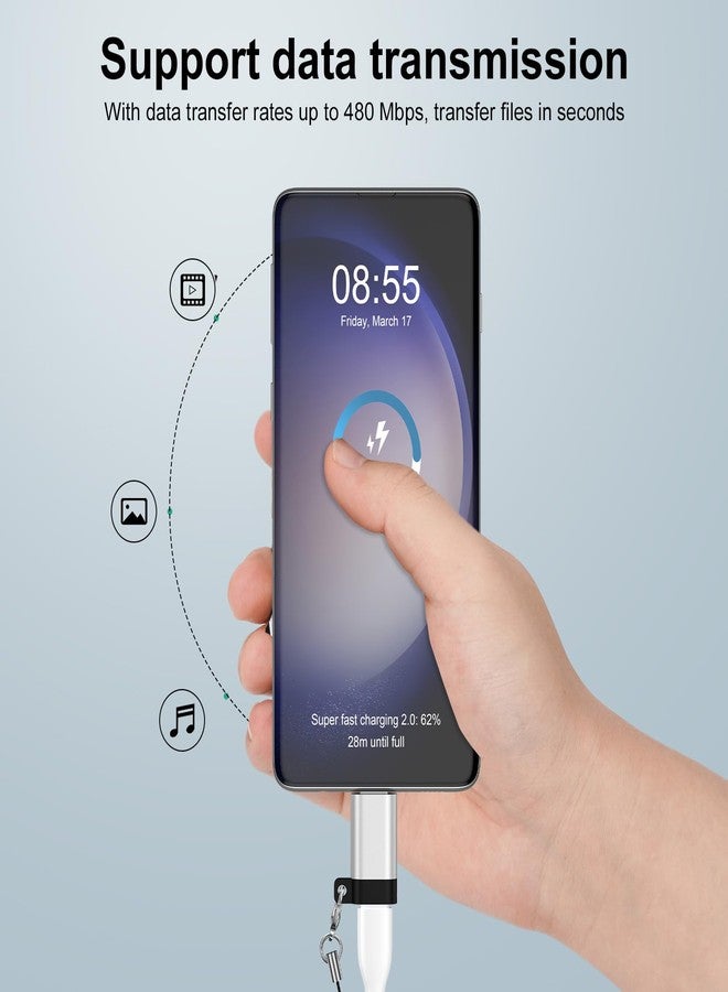 محول USB-C إلى Micro USB، عبوة من 4 قطع، موصل تحويل من النوع C أنثى إلى Micro USB ذكر، يدعم الشحن ومزامنة البيانات، متوافق مع هواتف Samsung Galaxy S7/S7 Edge/S6/S6 Edge/J3/J7/Note 6/5/LG G4/Nexus 4/5/6 - Image 3