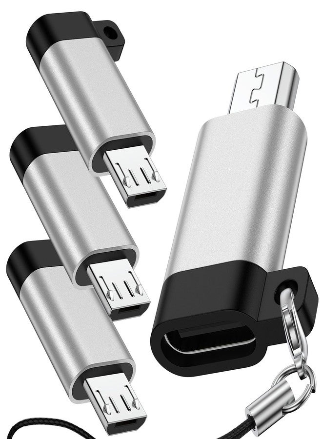 محول USB-C إلى Micro USB، عبوة من 4 قطع، موصل تحويل من النوع C أنثى إلى Micro USB ذكر، يدعم الشحن ومزامنة البيانات، متوافق مع هواتف Samsung Galaxy S7/S7 Edge/S6/S6 Edge/J3/J7/Note 6/5/LG G4/Nexus 4/5/6 - Image 1