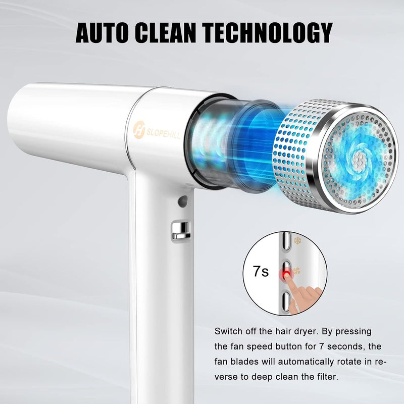 SLOPEHILL Hair Dryer with Unique Brushless Motor | Intelligent Fault Diagnosis | Innovative Microfilter | Oxy Active Technology | Led Display (White) - Image 5