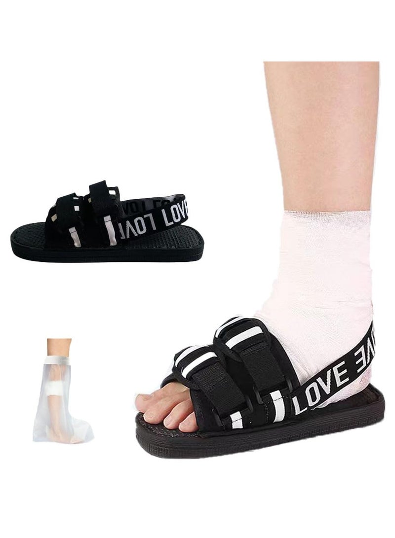 SOLARAE Post Op Shoe for Broken Foot, Adjustable Medical Walking Boots,Fracture Shoes, for Foot Injuries, Postoperative, Orthopedic Rehabilitation Cast Shoes for Fractures and Sprains-Left or Right, M Size - Image 1