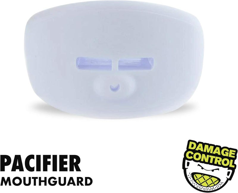 DAMAGE CONTROL Pacifier Mouthpiece – Football Mouthguard with Helmet Strap, Protects Teeth, Jaw & Mouth – Mouth Piece for Sports, No Boiling, Allows Airflow – Gear for Adults & Youth (White) - Image 3