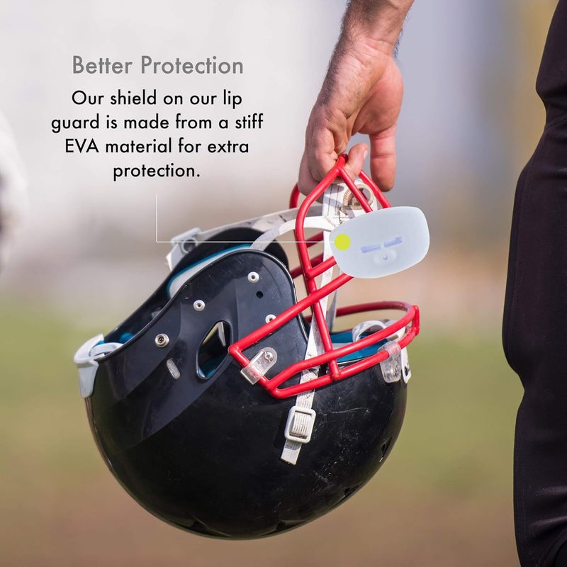 DAMAGE CONTROL Pacifier Mouthpiece – Football Mouthguard with Helmet Strap, Protects Teeth, Jaw & Mouth – Mouth Piece for Sports, No Boiling, Allows Airflow – Gear for Adults & Youth (White) - Image 4