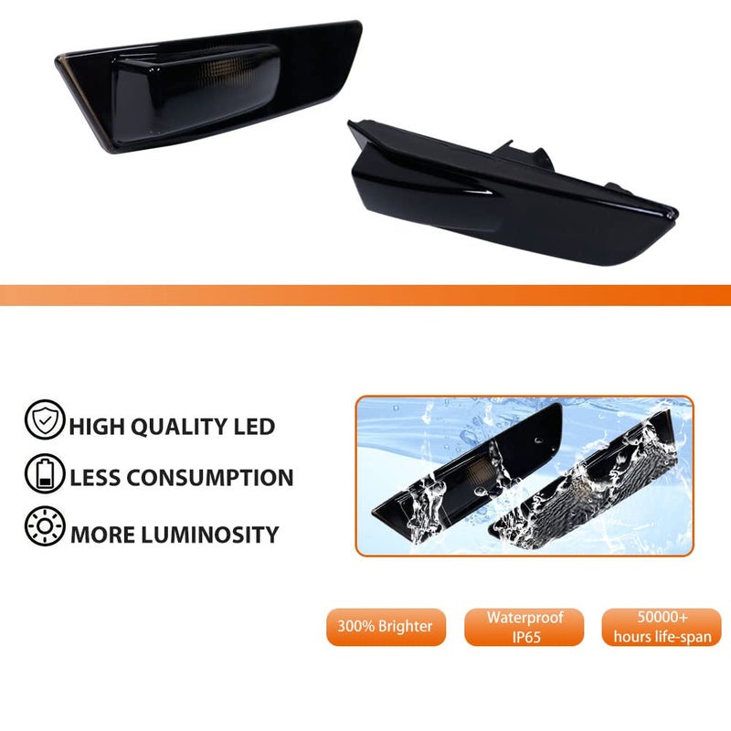 Generic ADIIL Smoked Side Marker Lights Cover Compatible With 2003-2007 Infiniti G35 Coupe Skyline Front Bumper Turn Signals Side Marker Lamp Housing Assembly - Image 2