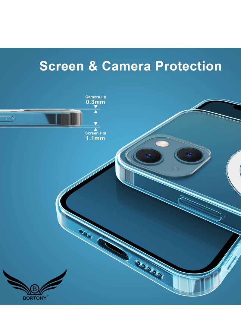 BORTONY iPhone 14 Clear Magnetic Case with Built in Magnets Compatible with MagSafe Crystal Clear Slim TPU Hard Back Cover for Apple iPhone 14 6.1inch 2022 Released (Clear) - Image 3