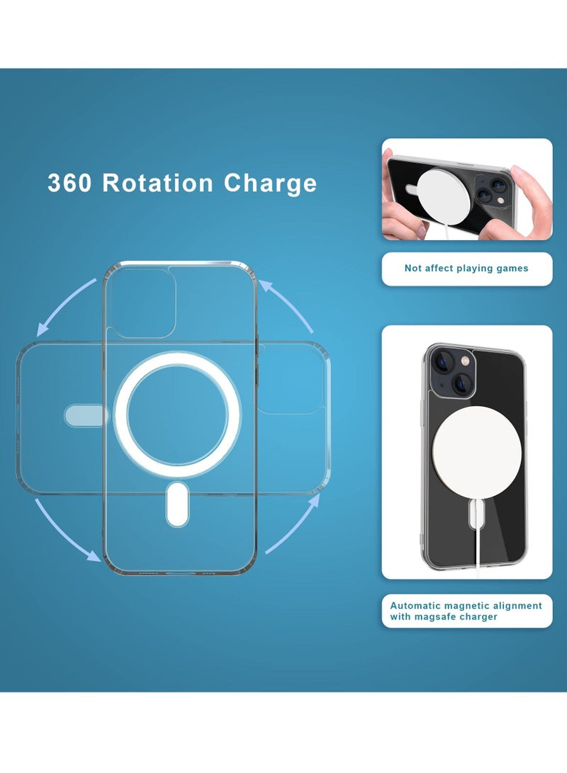 BORTONY iPhone 14 Clear Magnetic Case with Built in Magnets Compatible with MagSafe Crystal Clear Slim TPU Hard Back Cover for Apple iPhone 14 6.1inch 2022 Released (Clear) - Image 5