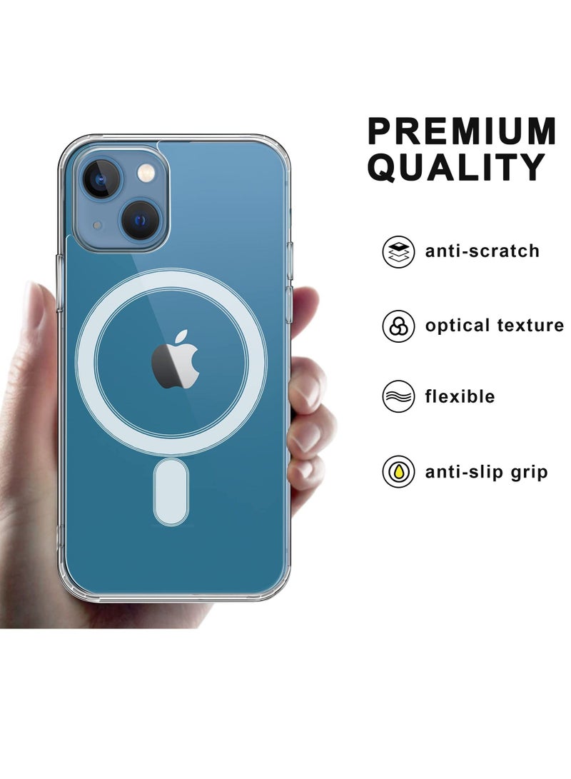 BORTONY iPhone 14 Clear Magnetic Case with Built in Magnets Compatible with MagSafe Crystal Clear Slim TPU Hard Back Cover for Apple iPhone 14 6.1inch 2022 Released (Clear) - Image 2