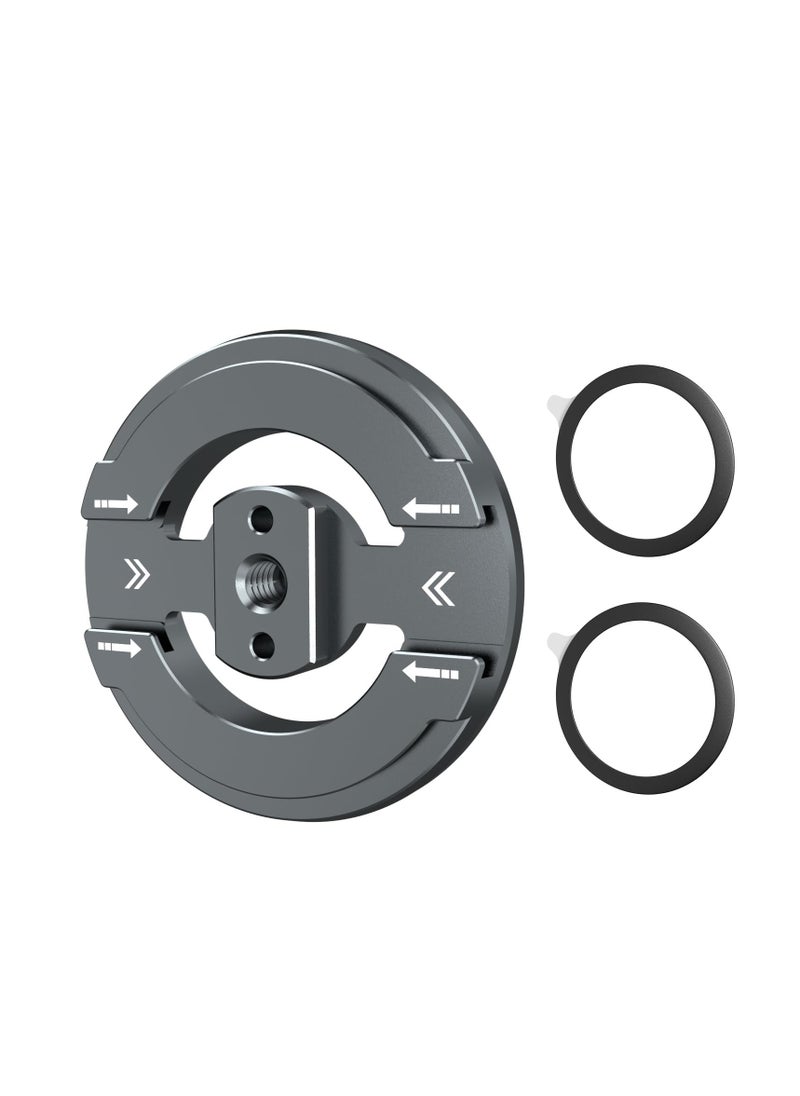 Generic - Magnetic Phone Tripod Mount Adapter with Adhesive Magnetic Ring, 1/4” Screw Hole Suitable for Ball Head/Tripod, Cold Shoe Design Compatible with Microphone with Hot Shoe Connector - Image 1