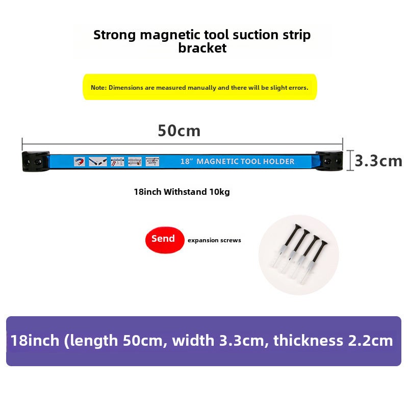 Magnetic Tool Bar: Powerful Magnet, Durable Material, Compact Space-Saving Design - Versatile Magnetic Bar for Home Kitchen, Workshop and Professional Workspace Organization - Image 1