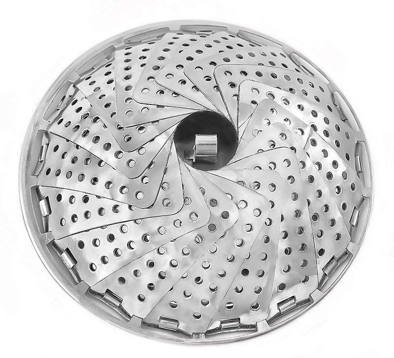 Gnanex Stainless Steel Vegetable Fruit Steamer Punching Food Drain Bowl Folding Collapsible Steamer for Vegetable Cooking Baby Food Steamer - Image 5
