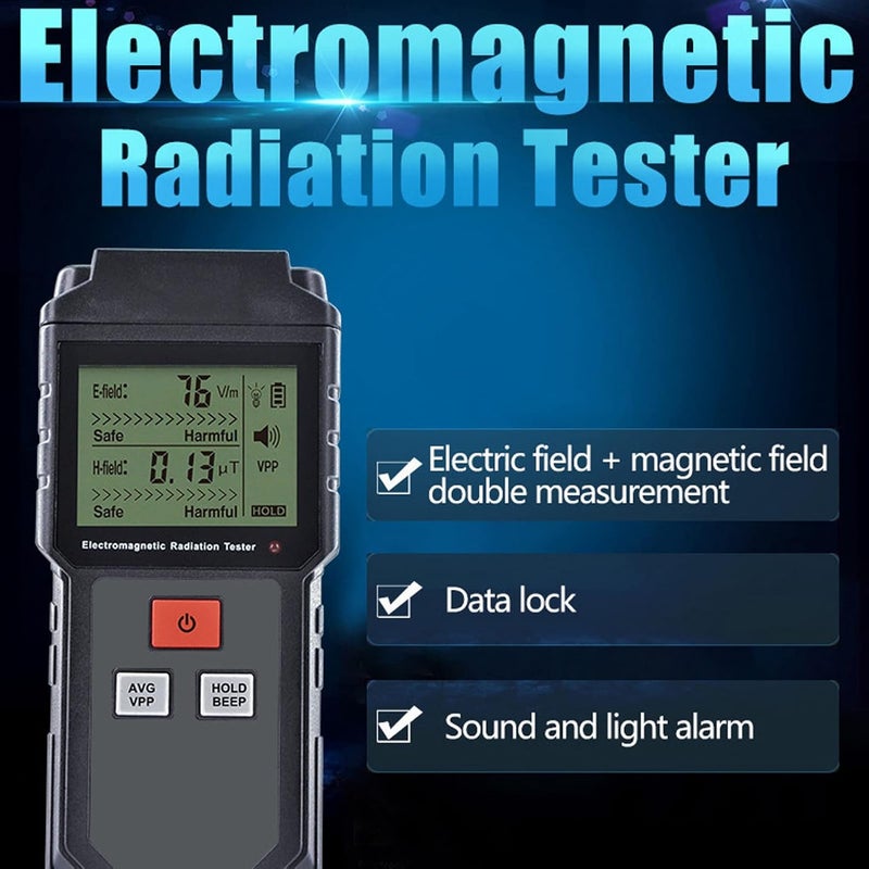 Digital EMF Meter Electromagnetic Field Radiation Detector with Data Hold for Mobile Phone - Image 3
