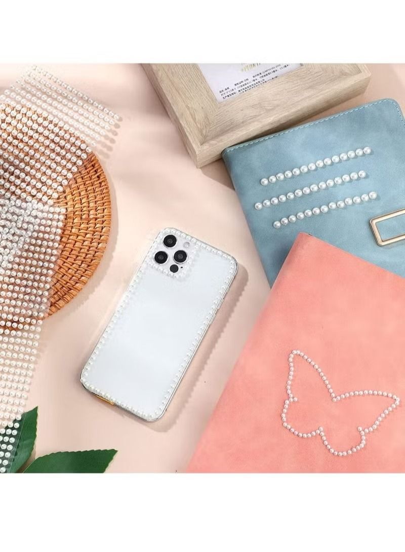 Self Adhesive Pearl Stickers Makeup,White Pearls Gems for Eyes Face Nail Temporary Tattoo Gems Jewelry DIY Crafts Home Decoration Scrapbooking Embellishments Accessories Festival Decorations,4 Size - Image 2