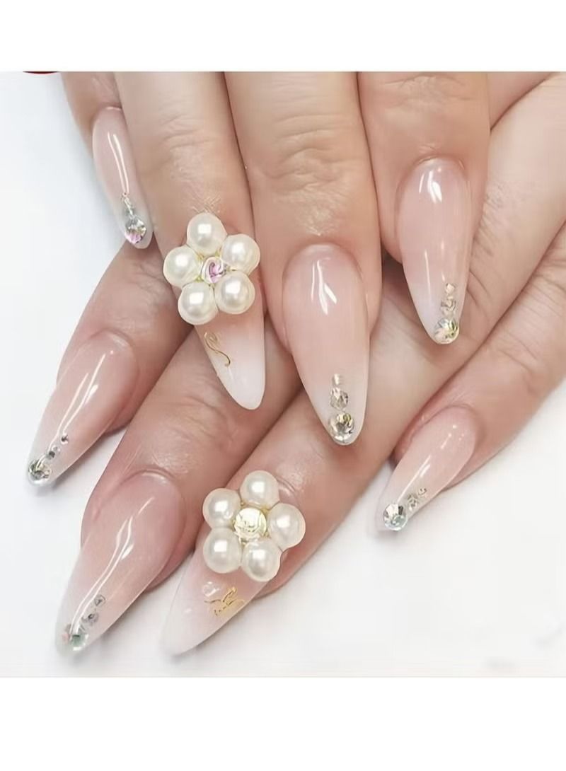 Self Adhesive Pearl Stickers Makeup,White Pearls Gems for Eyes Face Nail Temporary Tattoo Gems Jewelry DIY Crafts Home Decoration Scrapbooking Embellishments Accessories Festival Decorations,4 Size - Image 5