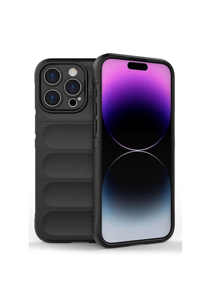 Phantom Shield Silicone Case with Anti-Scratch Soft Microfiber Lining, High Resilience Rubber Full Body Shockproof Cover Compatible with Apple iPhone 15 Pro Max (Black) - Image 1