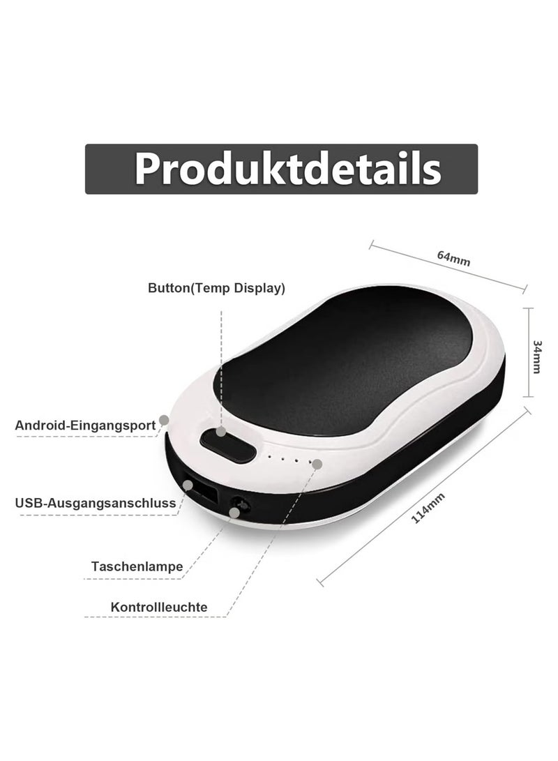General Rechargeable Hand Warmer 10000mAh Power Bank USB 3 Level Temperature Setting LCD Display Winter Gift for Women Men Kids  - Image 5