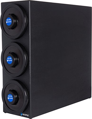 San Jamar EzFit Cup Dispenser Cabinet 3 Tiers with Black Trim Rings for Restaurants Dining Halls and Fast Food Plastic 22375 x 775 x 2375 Inches Black