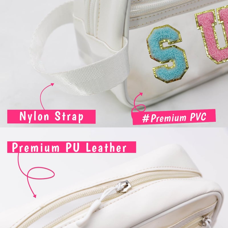Coshaysoo Clear Sun Makeup Bag Sunscreen Spf Pouch Beach Pool Lake Spa Travel Cosmetic Toiletry Stuff Organizer For Women Teenage Girls Mothers Day Nurse Appreciation Graduation Preppy Gifts - Image 3