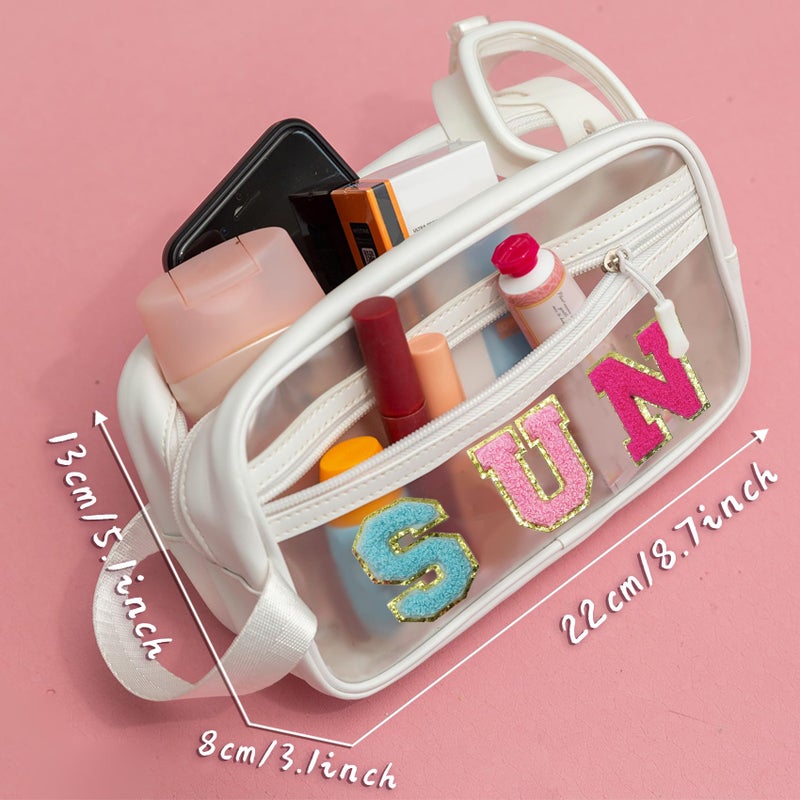 Coshaysoo Clear Sun Makeup Bag Sunscreen Spf Pouch Beach Pool Lake Spa Travel Cosmetic Toiletry Stuff Organizer For Women Teenage Girls Mothers Day Nurse Appreciation Graduation Preppy Gifts - Image 2