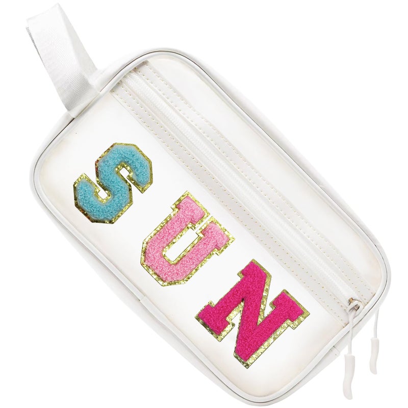Coshaysoo Clear Sun Makeup Bag Sunscreen Spf Pouch Beach Pool Lake Spa Travel Cosmetic Toiletry Stuff Organizer For Women Teenage Girls Mothers Day Nurse Appreciation Graduation Preppy Gifts - Image 1