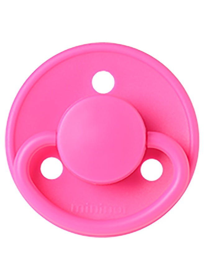 Mininor Round Pacifier Silicone 0M  Bubblegum - Image 1