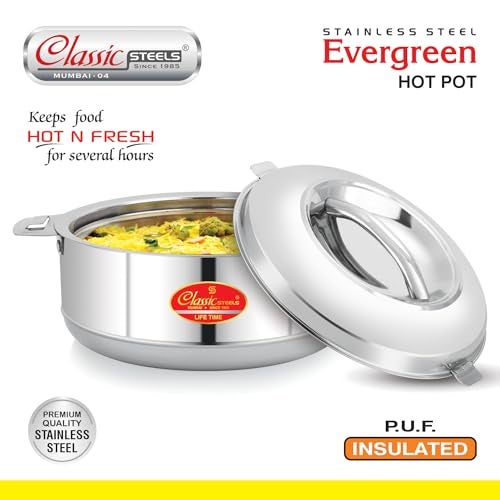 Classic Steels Evergreen Insulated Stainless Steel Casserole - 1500 ML | Heat Resistant Lid | Super Polyurethane Insulation | Durable Construction | Ideal for Hot and Cold Foods - Image 3